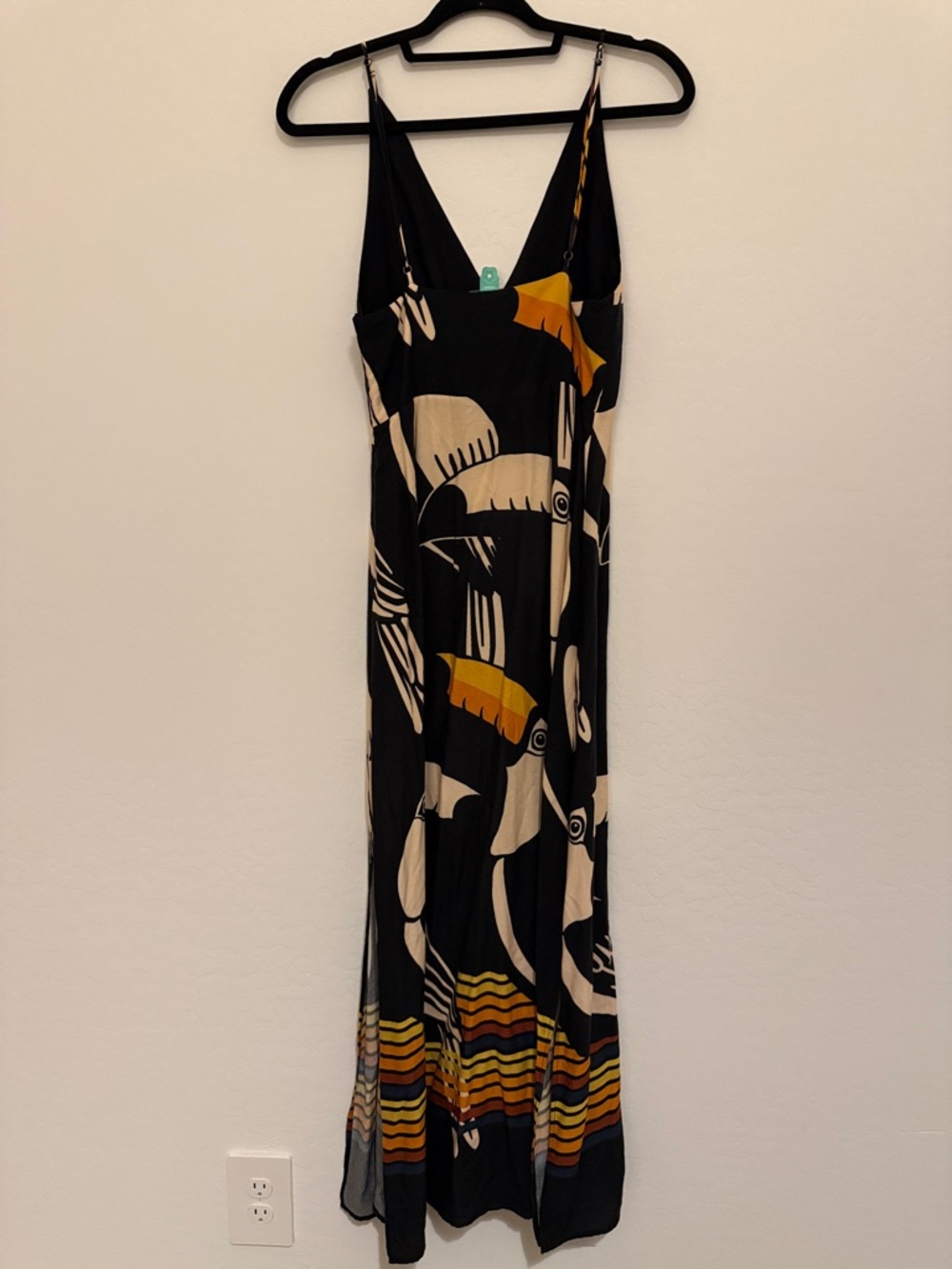 Farm Rio toucan-themed print Toucan Print Maxi Dress Sz S/P - Picture 5 of 11